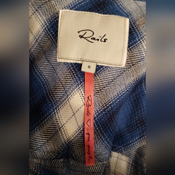 Rails Jordyn Split Plaid Blue And White Size S - Picture 4 of 6